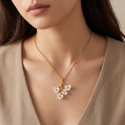 Rhea-Blossom-Jewelry Necklace — on model