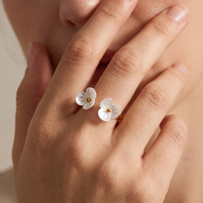 Rhea-Blossom-Jewelry Ring — on model