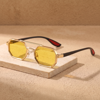 Rocco sunglasses in Gold Canary flat lay