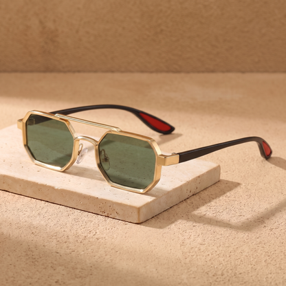 Rocco sunglasses in Gold Forest flat lay