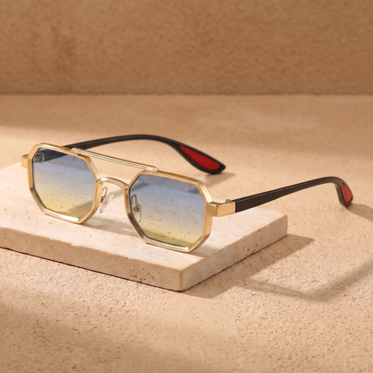 Rocco sunglasses in Gold Horizon flat lay