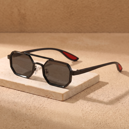 Rocco sunglasses in Noir Smoke flat lay