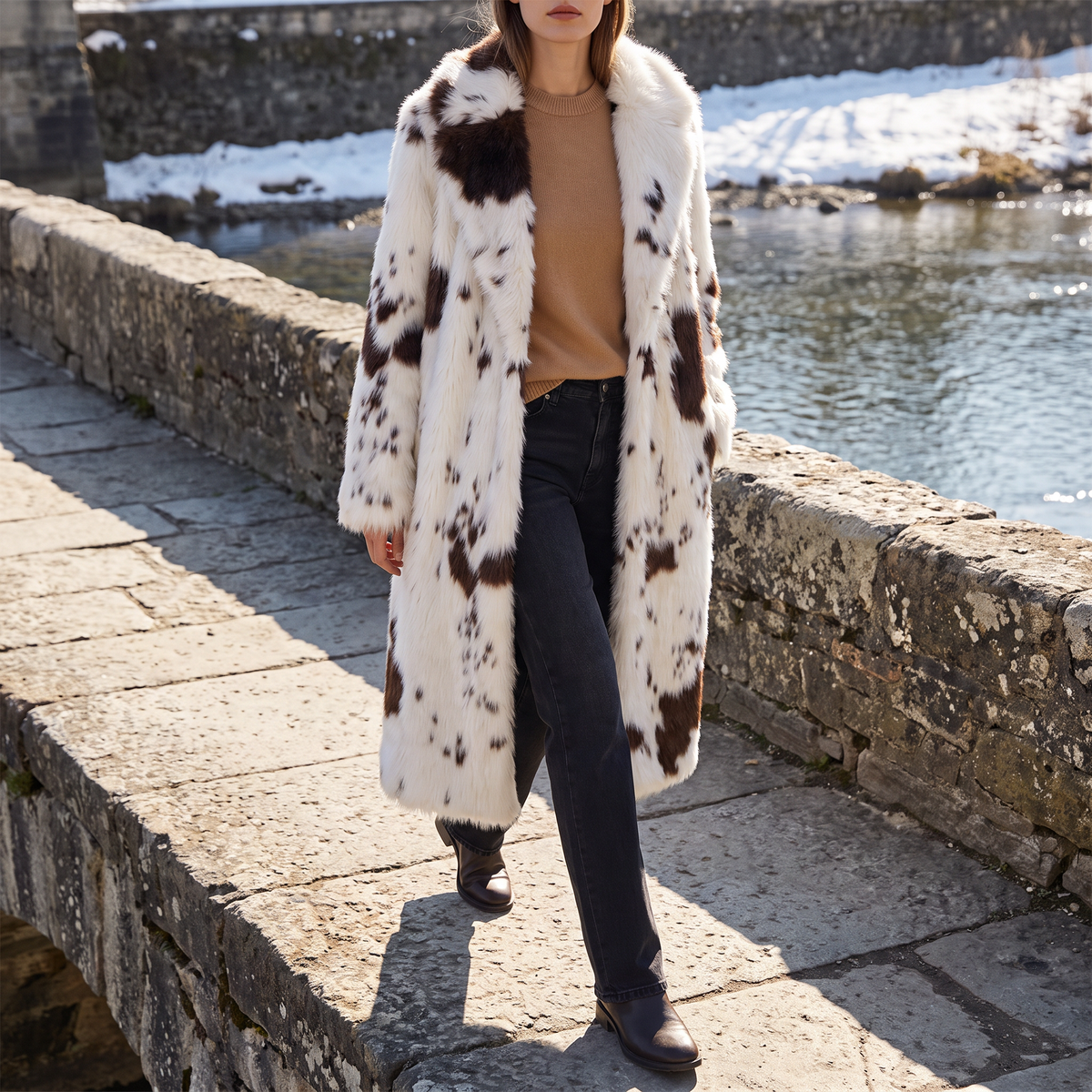 Rodeo Faux Fur Coat — on model