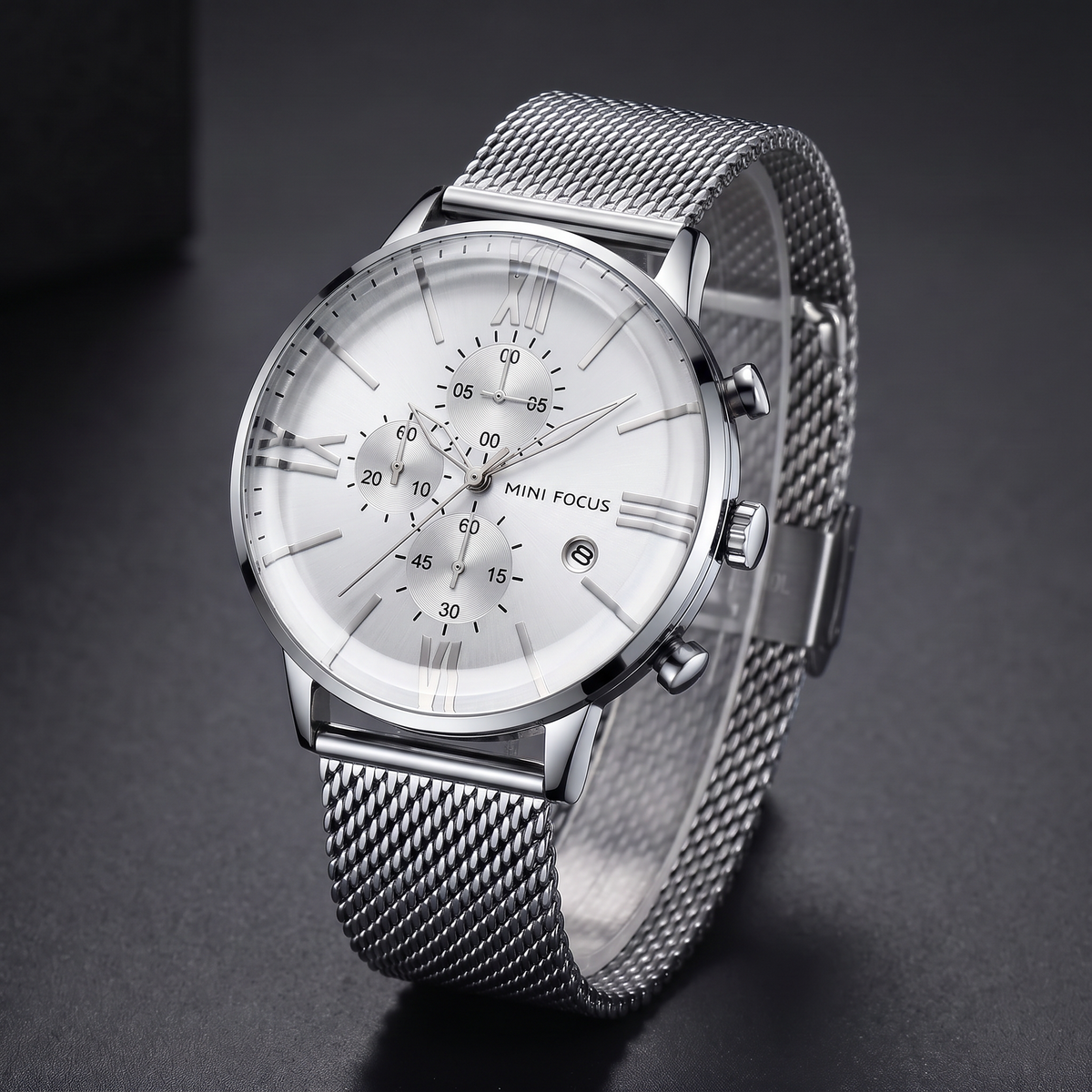 Roma Steel Mesh Watch Silver — studio