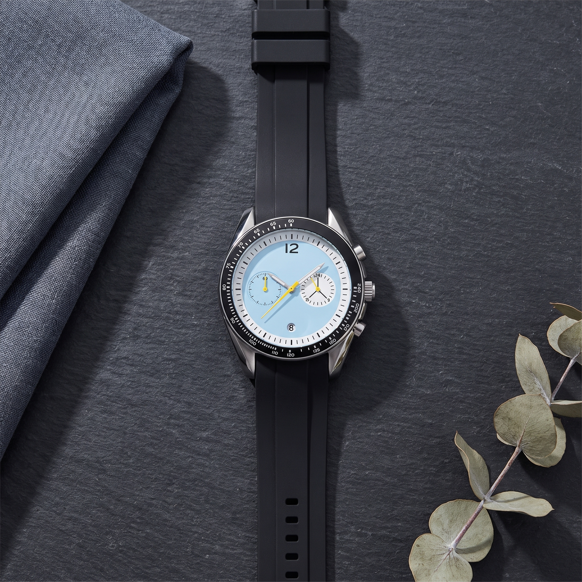 Rossi-Chrono-Watch Ice Blue — flatlay 1