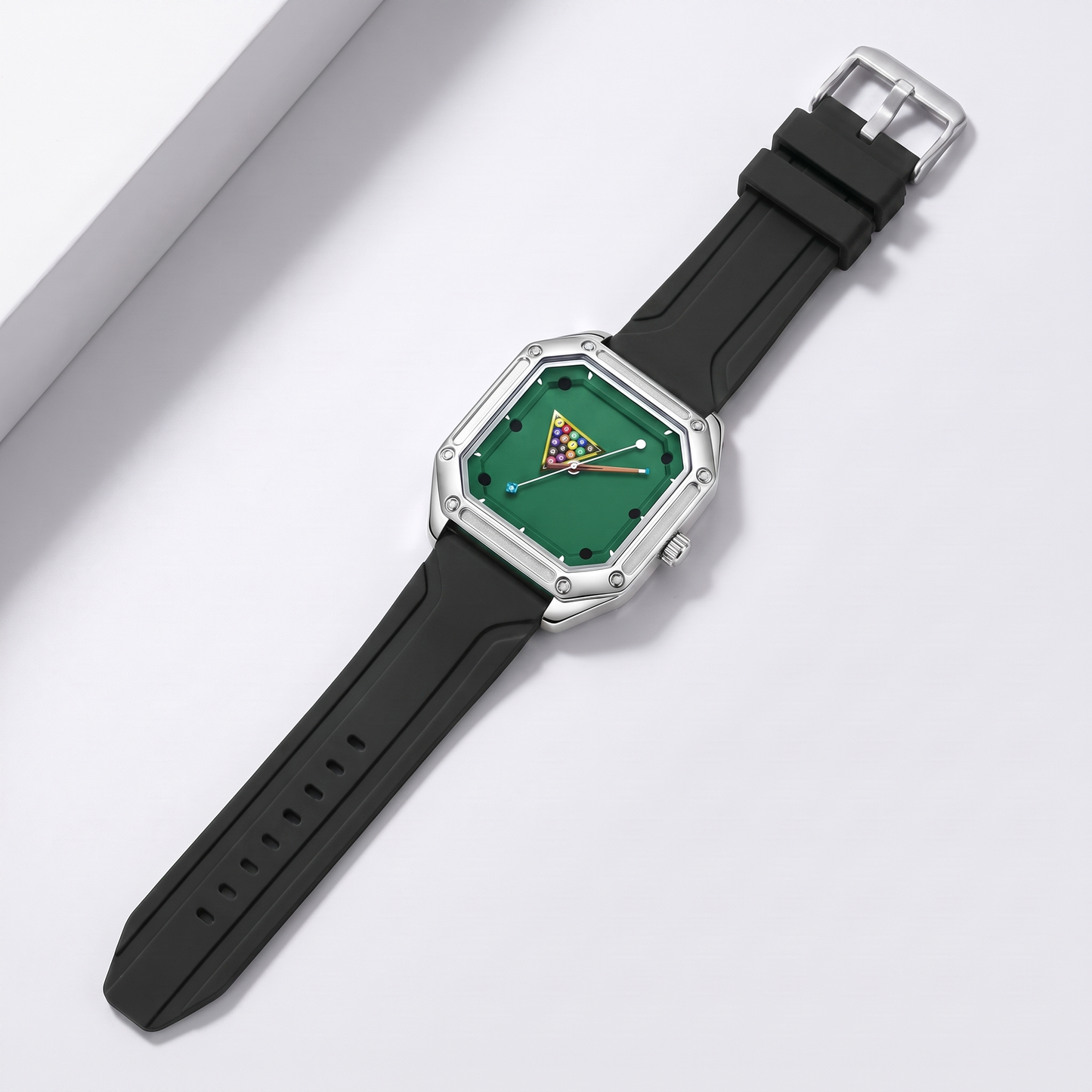 Rowan Billiards Dial Sport Watch in Black — styled flat-lay