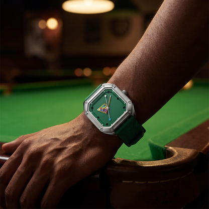 Rowan Billiards Dial Sport Watch in Green — worn on wrist