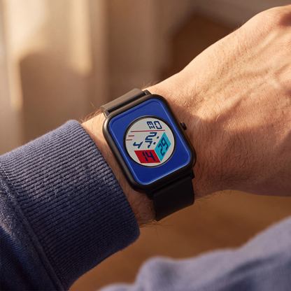 Ryder-Digital-Square-Watch Black Blue — on model