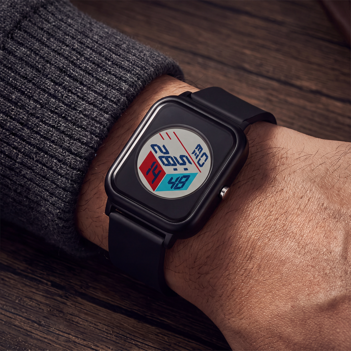 Ryder-Digital-Square-Watch Black — on model