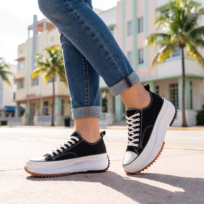 Skye Canvas Platform Sneakers Black — mkt2
