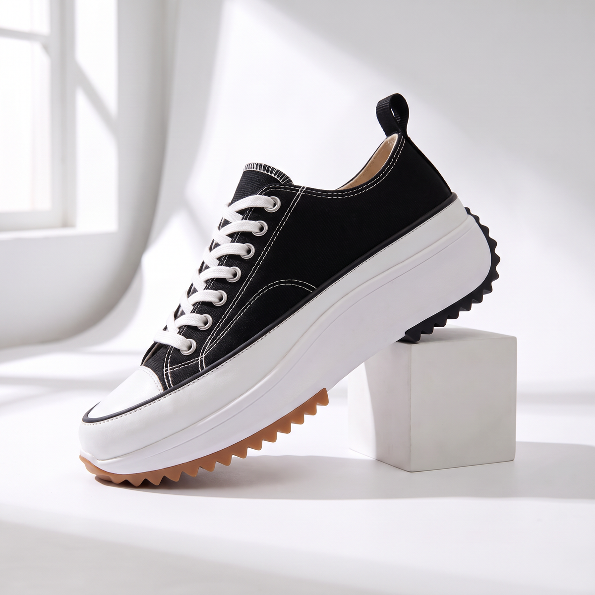 Skye Canvas Platform Sneakers Black — studio