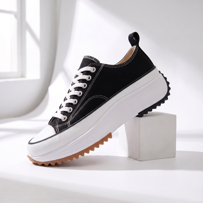 Skye Canvas Platform Sneakers Black — studio
