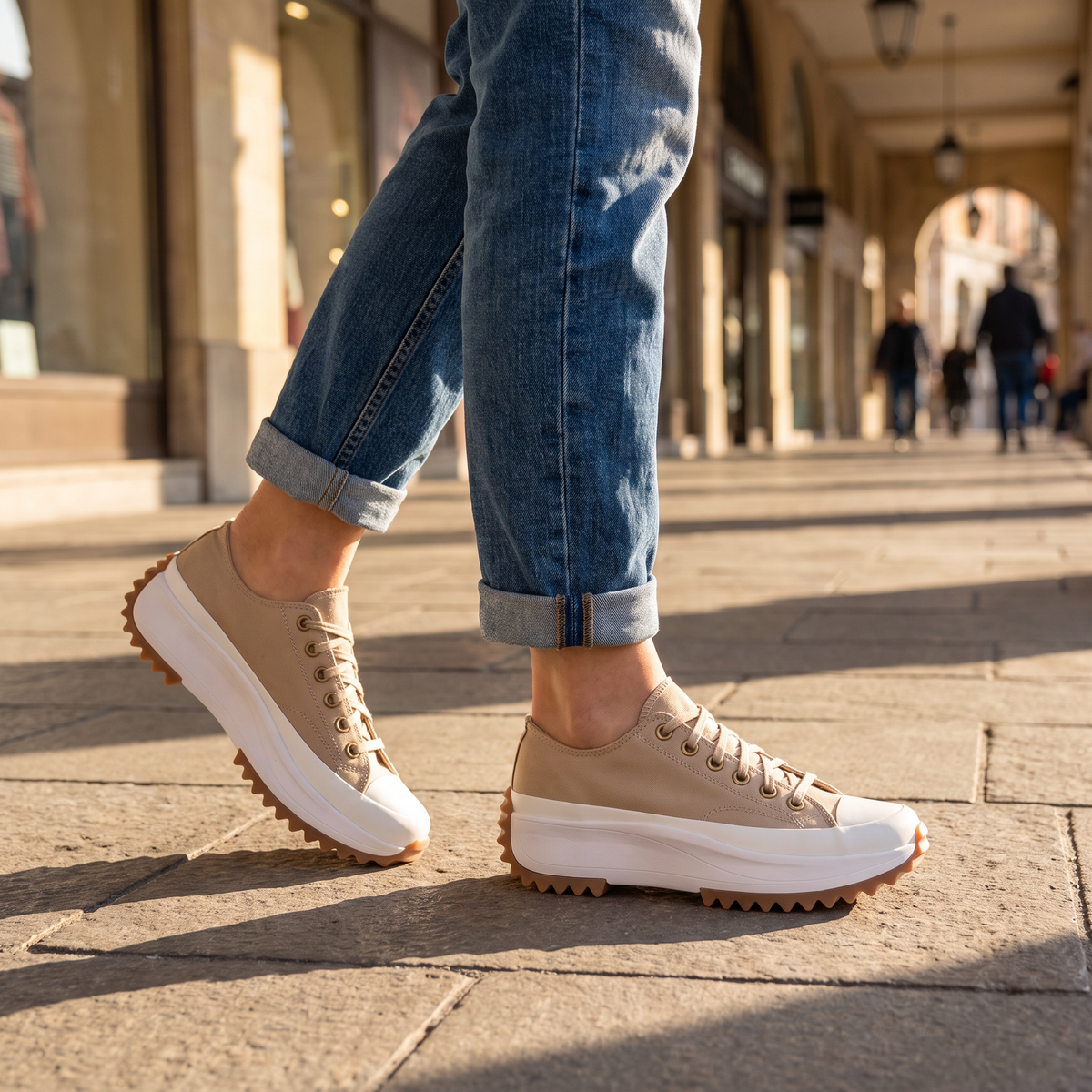 Skye Canvas Platform Sneakers Tan — mkt4