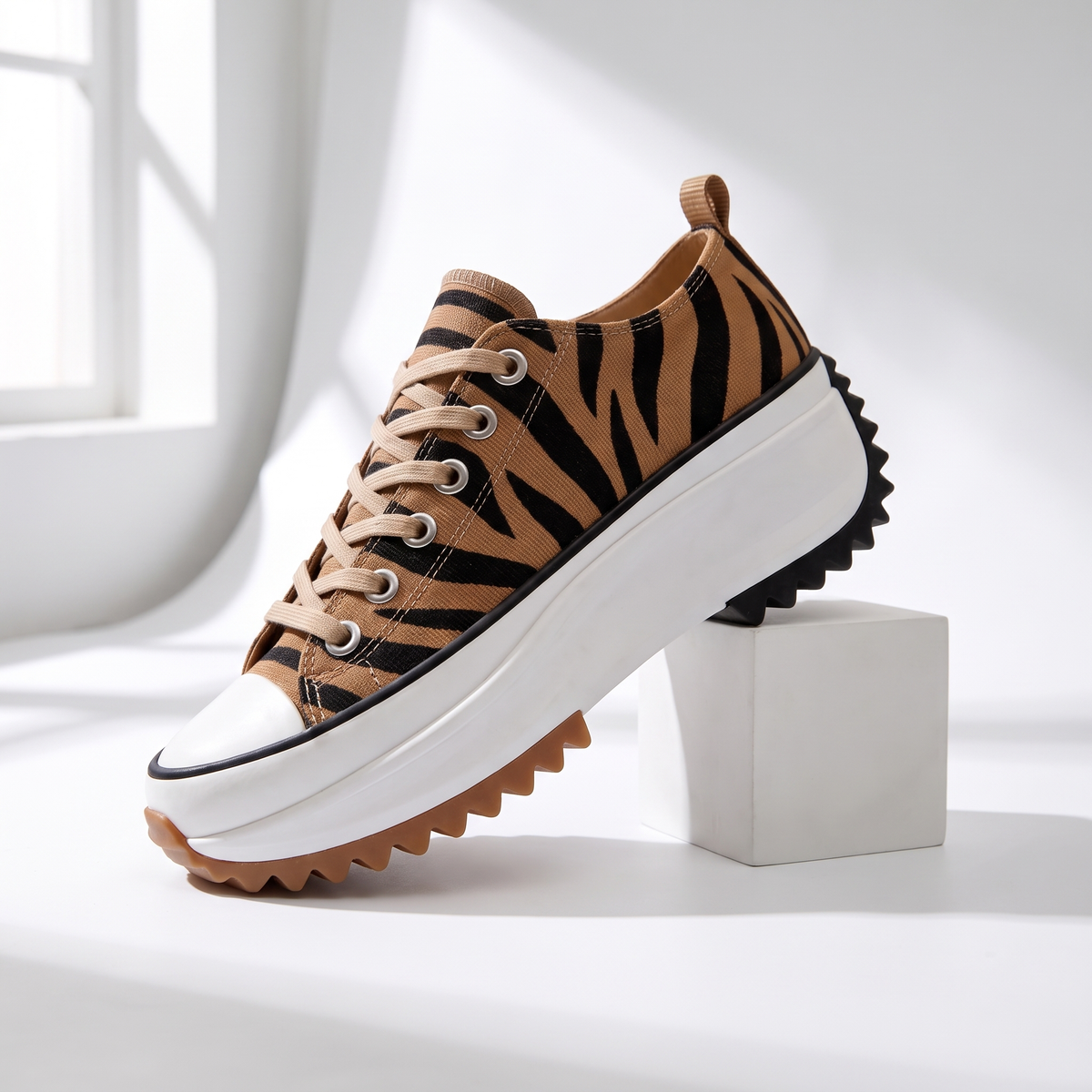 Skye Canvas Platform Sneakers Tiger — studio