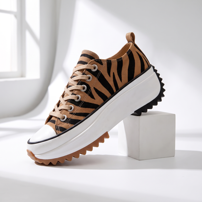 Skye Canvas Platform Sneakers Tiger — studio