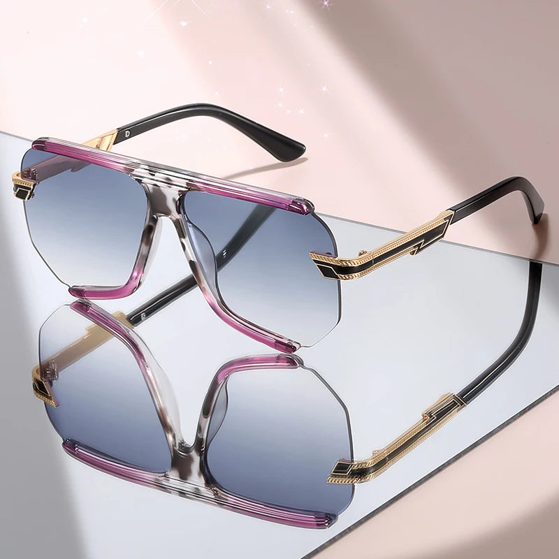 Solana oversized square sunglasses in Purple with smoke gradient lenses