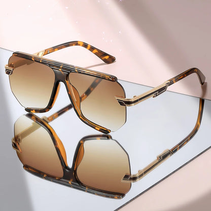 Solana oversized square sunglasses in Tortoise with brown gradient lenses