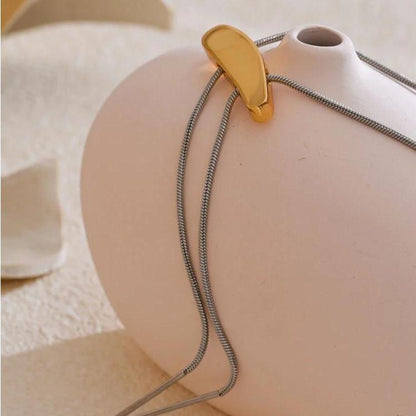 Kai Two-Tone Slide Necklace gold slide bar close-up