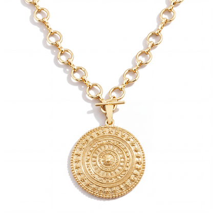 Sunburst Necklace Medallion Gold — packshot
