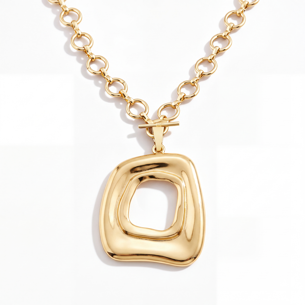 Sunburst Necklace Open Square Gold — packshot