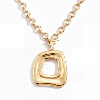 Sunburst Necklace Open Square Gold — packshot