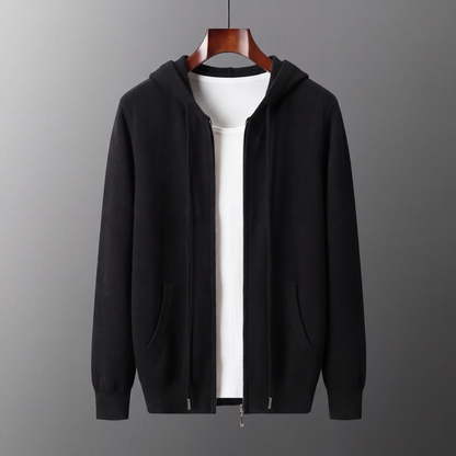 Tahoe Wool Hooded Cardigan Black — hanger 1