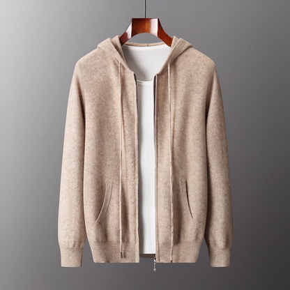 Tahoe Wool Hooded Cardigan Camel — hanger 1