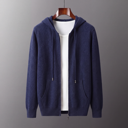 Tahoe Wool Hooded Cardigan Navy — hanger 1