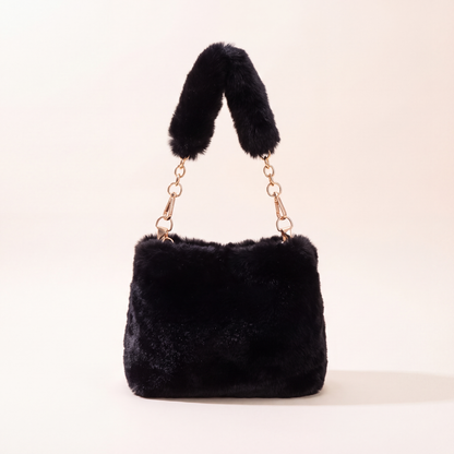 Teddy Faux Fur Tote Black — studio