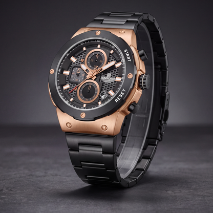 Titan Chrono Watch Black Rose Gold — studio 1