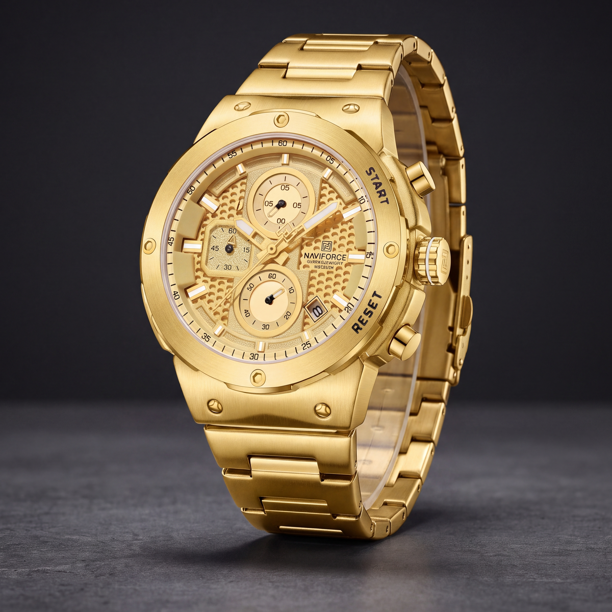 Titan Chrono Watch Gold — studio 1