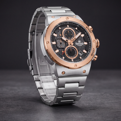 Titan Chrono Watch Rose Gold Silver — studio 1