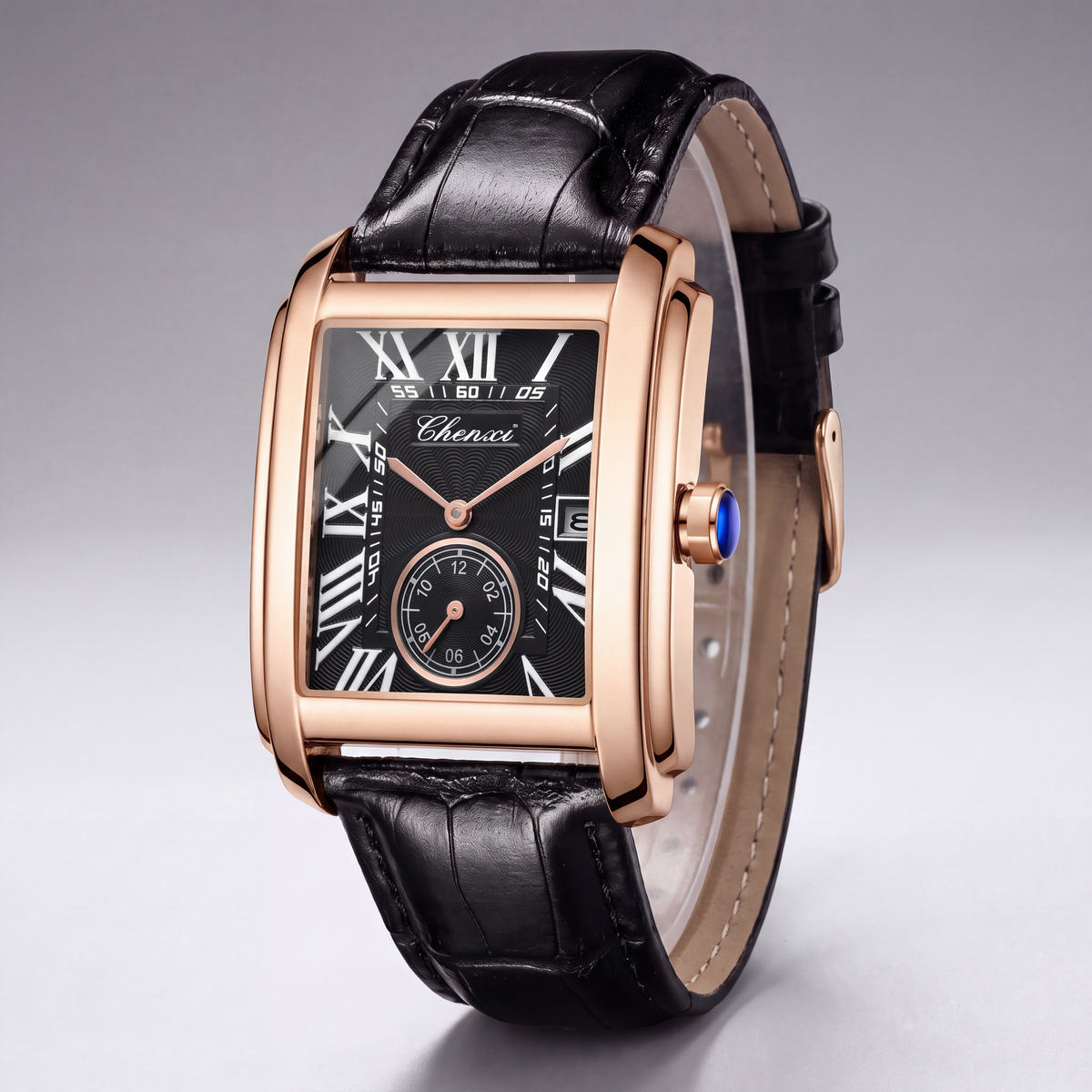 Truman Leather Rectangle Watch