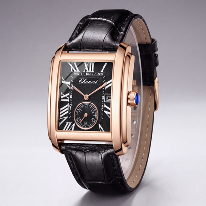 Truman Leather Rectangle Watch