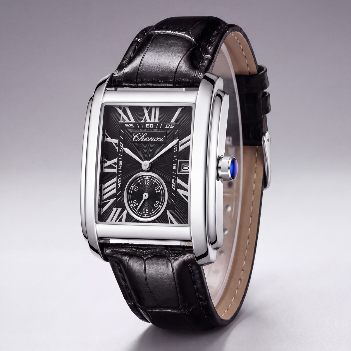 Truman Leather Rectangle Watch