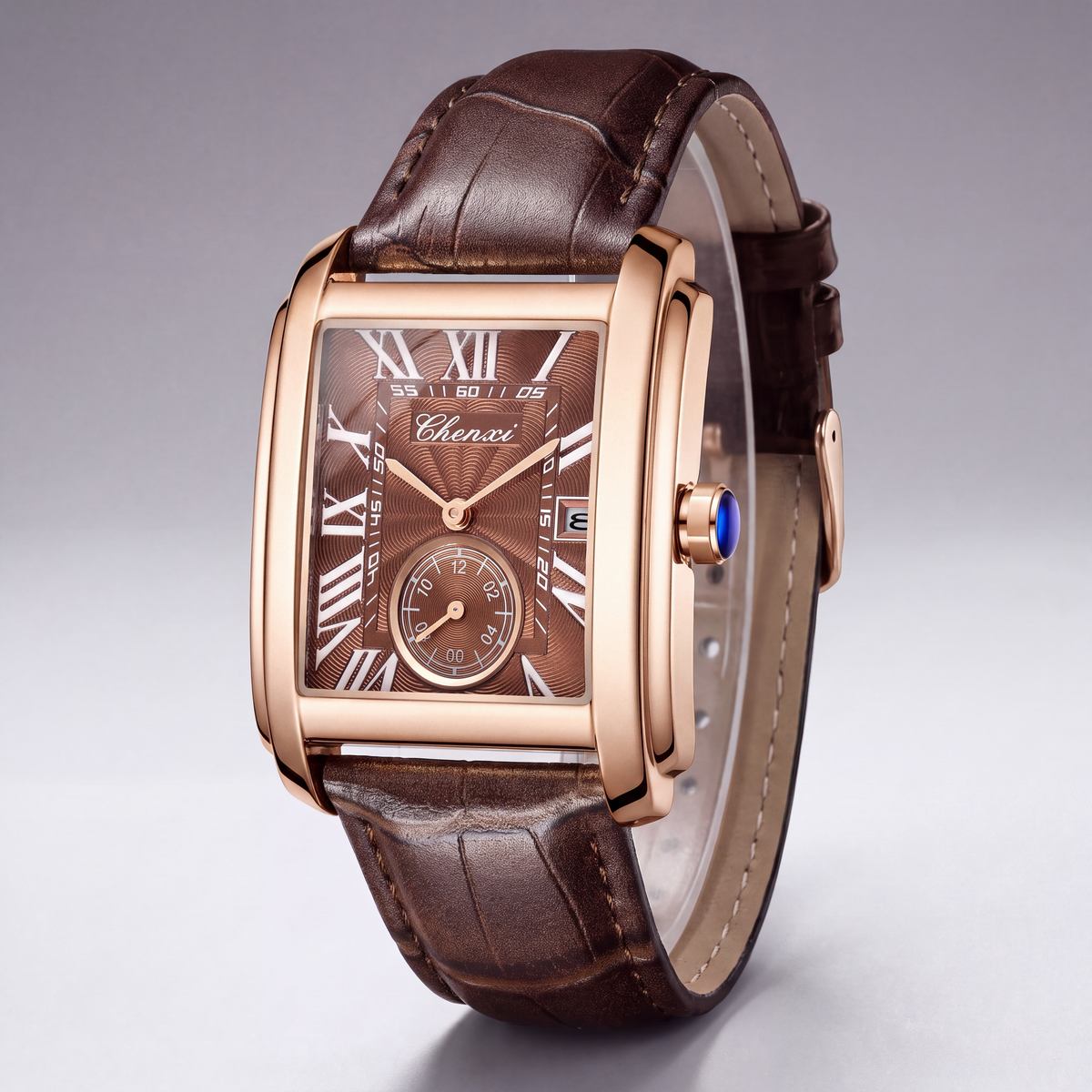 Truman Leather Rectangle Watch