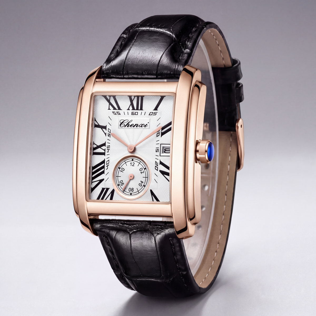 Truman Leather Rectangle Watch
