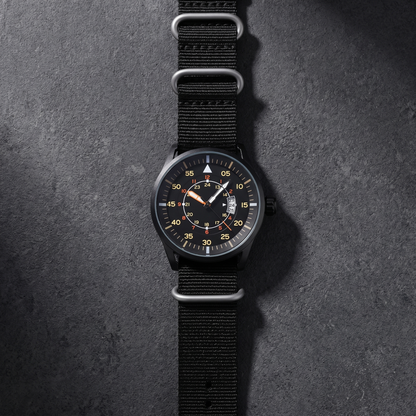 Vanguard-Sport-Watch Black — flatlay 1b