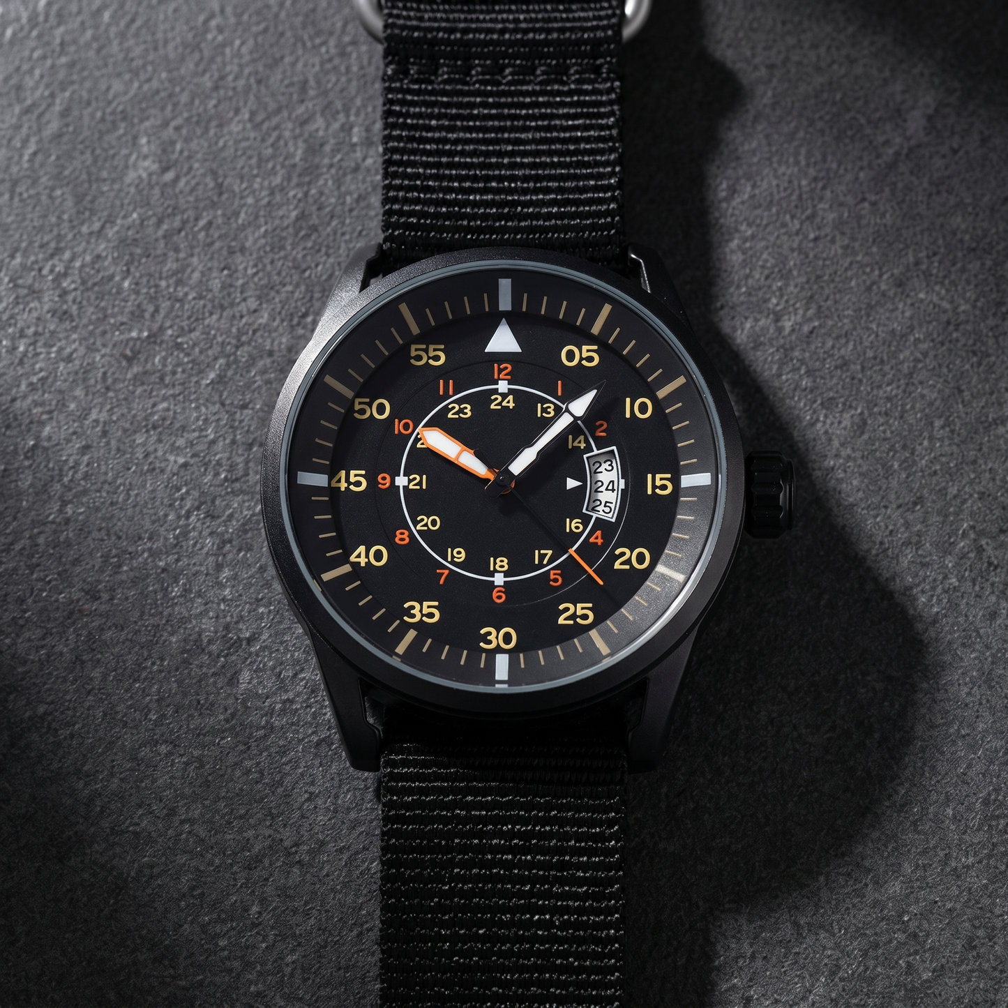 Vanguard-Sport-Watch Black — flatlay 2c