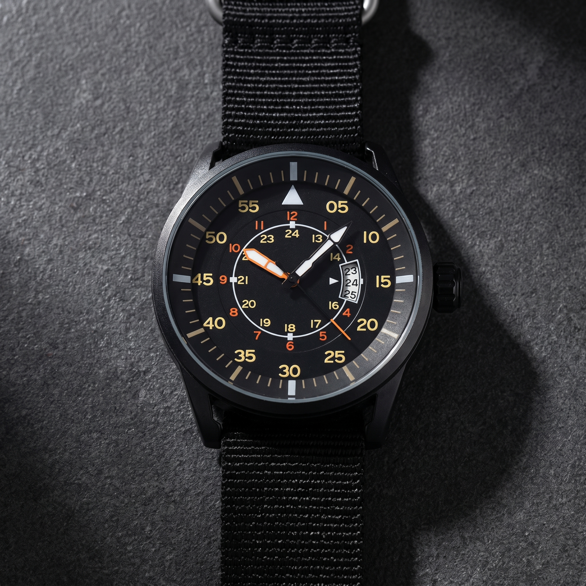Vanguard-Sport-Watch Black — flatlay 2c