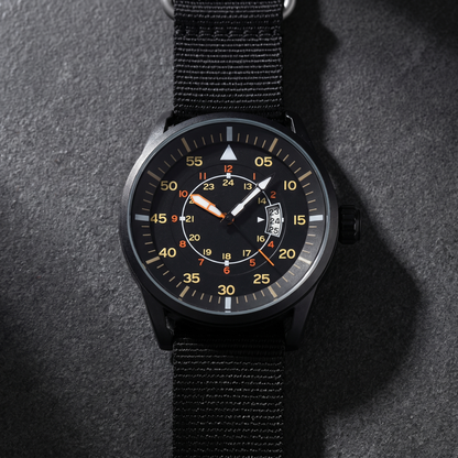 Vanguard-Sport-Watch Black — flatlay 2c