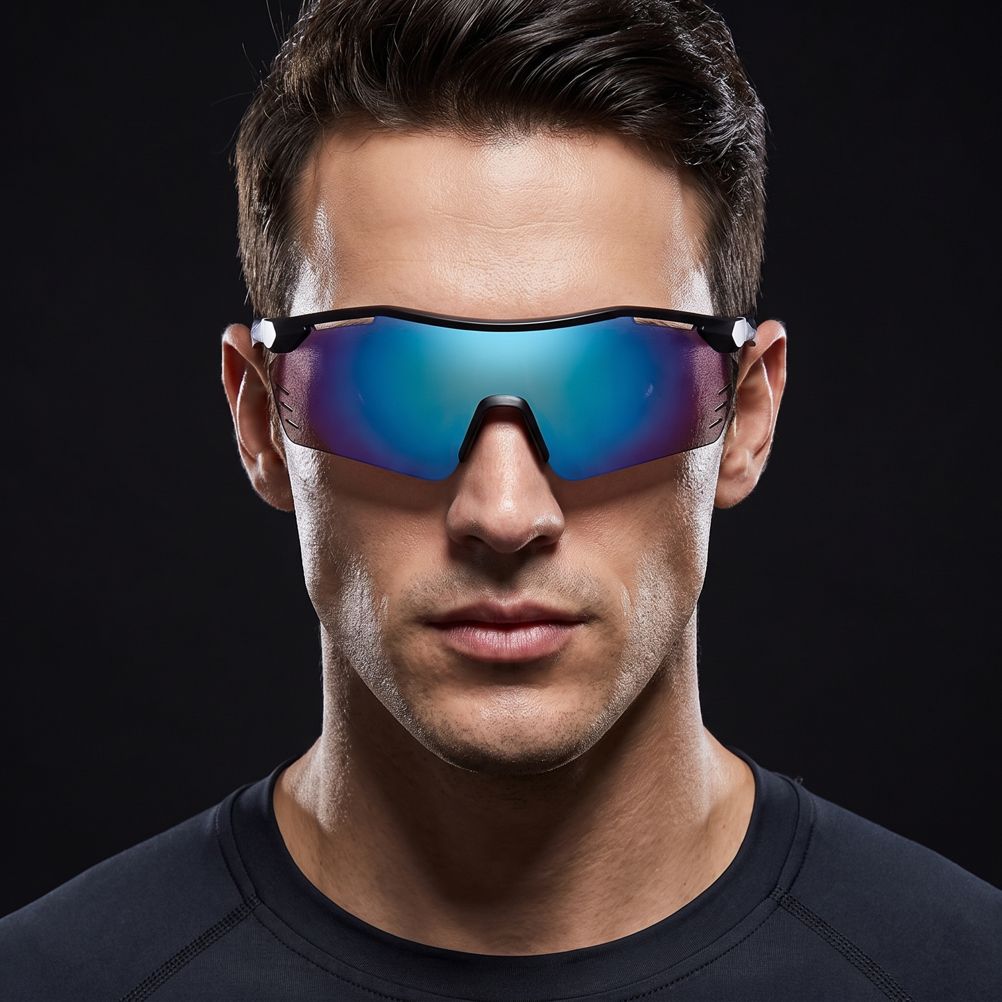 Velo Blue Mirror — on model