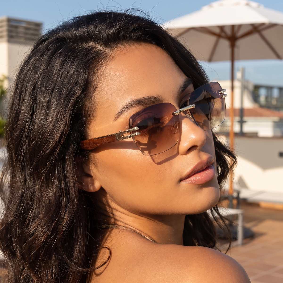 Vida Rimless Sunglasses