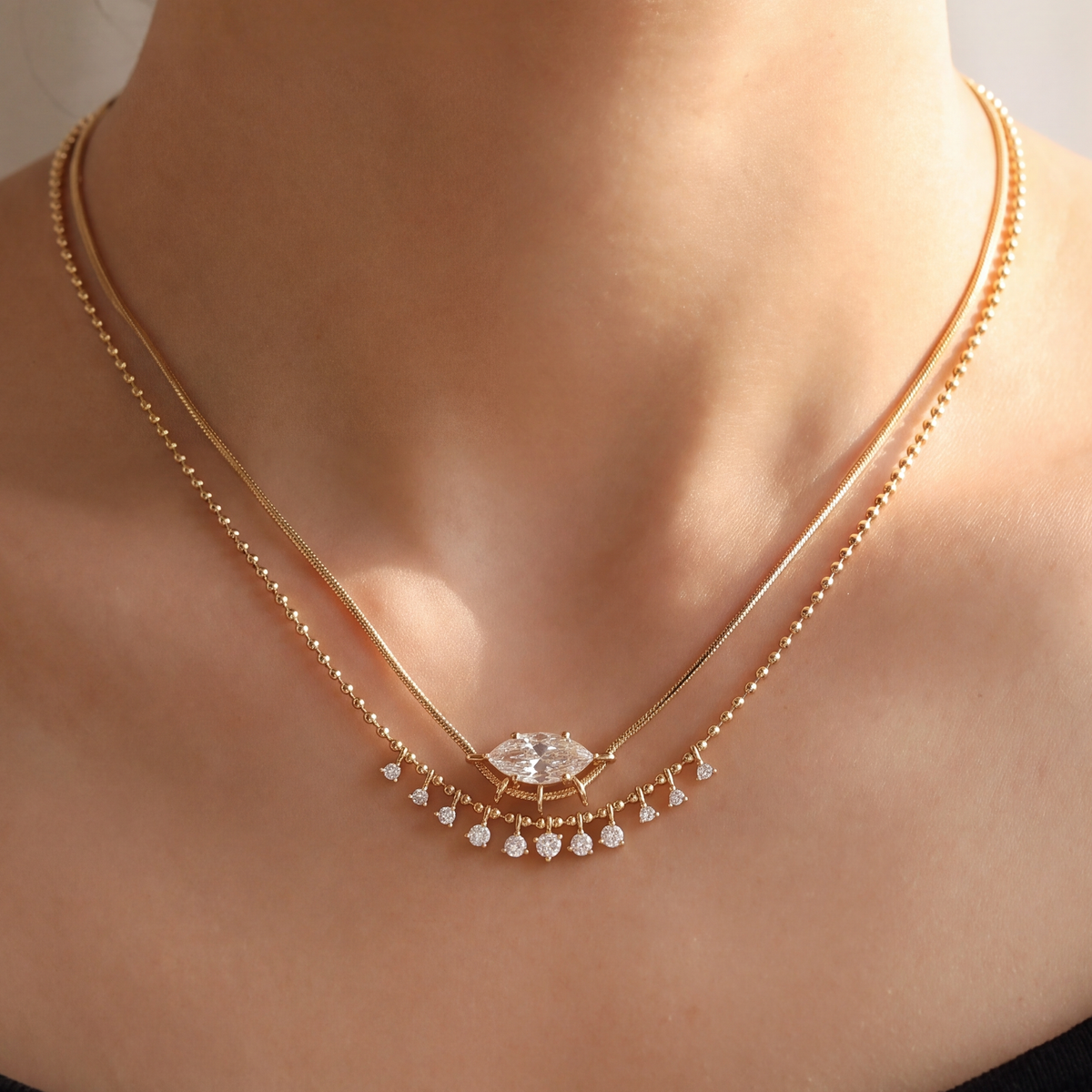 Vivian Necklace — on model