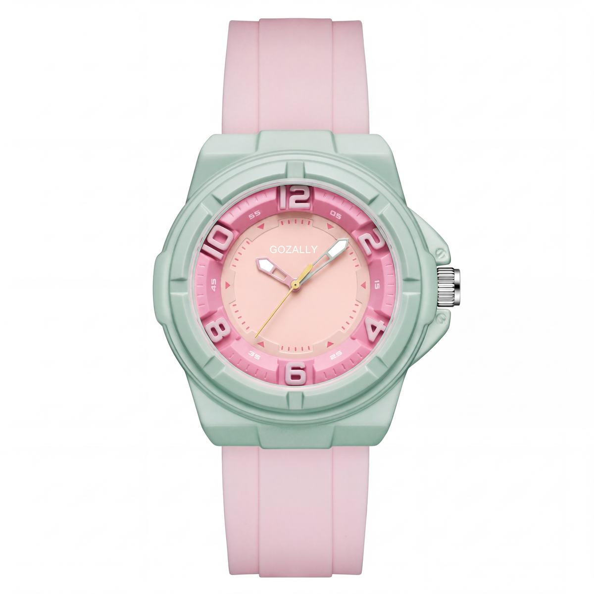 Willa Silicone Watch in Mint / Pink