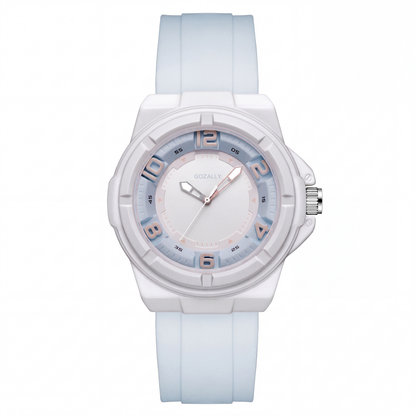 Willa Silicone Watch in White / Blue